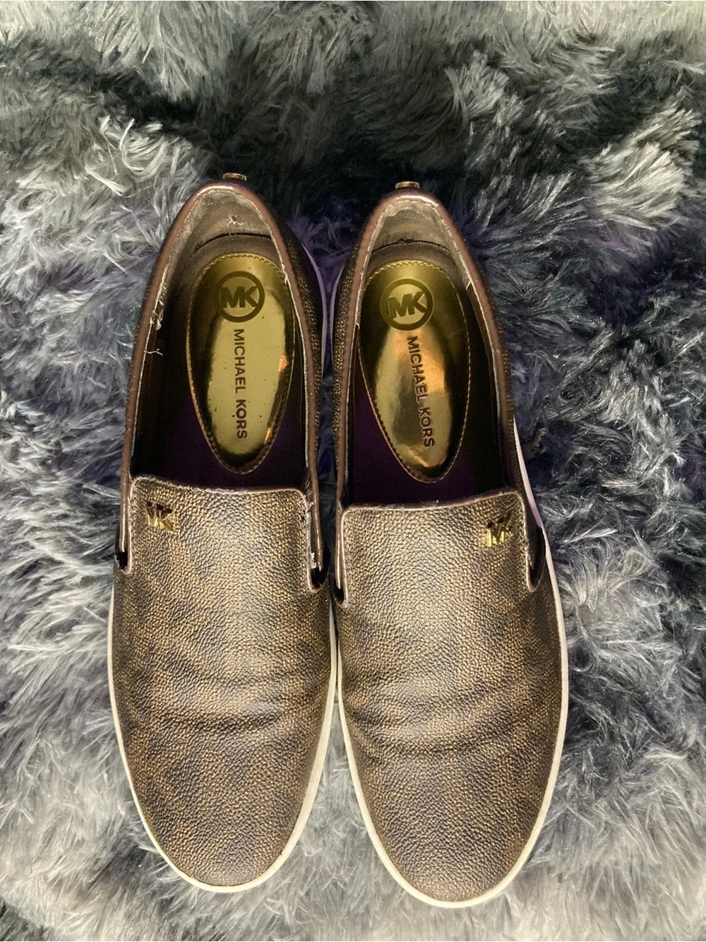 Michael Kors Brown Logo Slip-On Sneakers